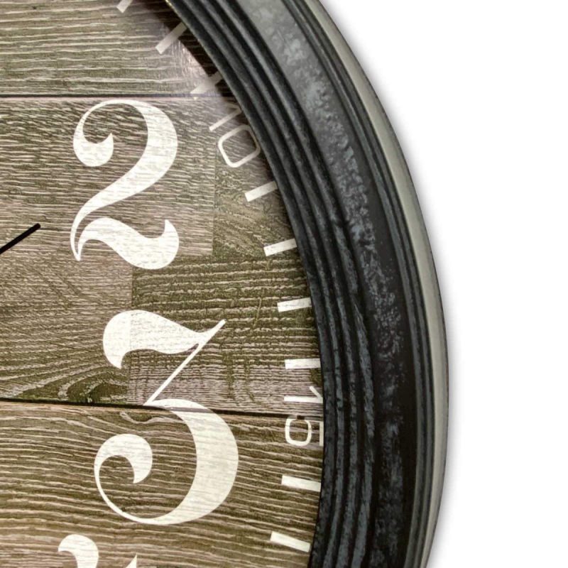 Wood Designer Metal Frame Wall Clock 62cms