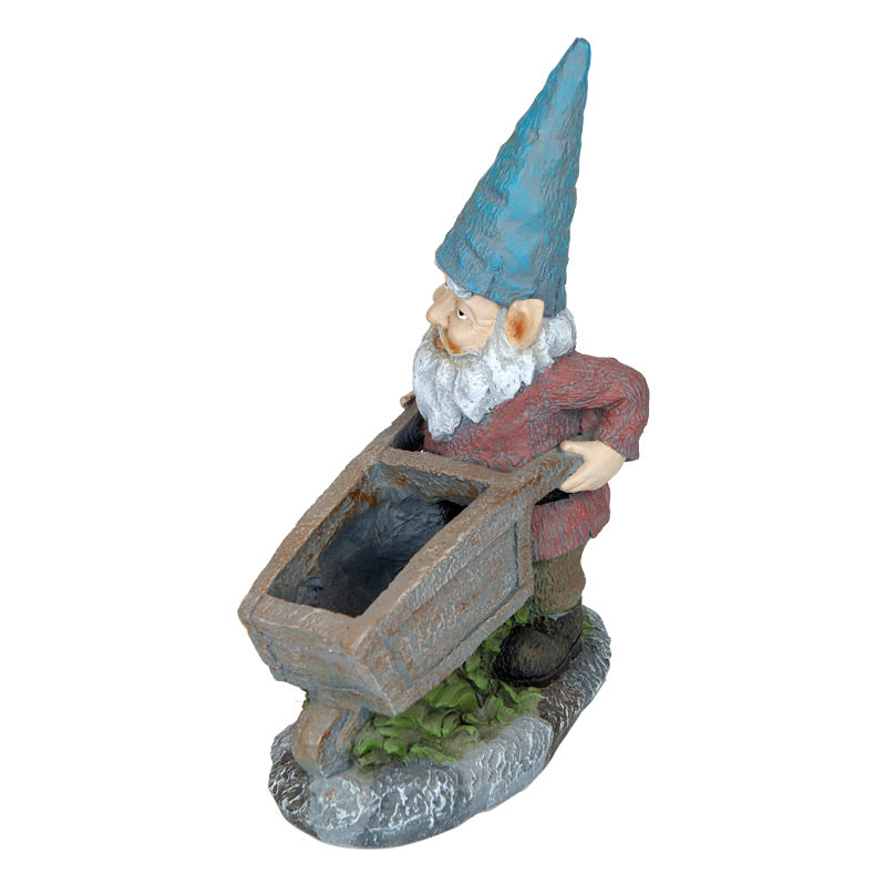 Vivid Gnome Pushing Planter Cart