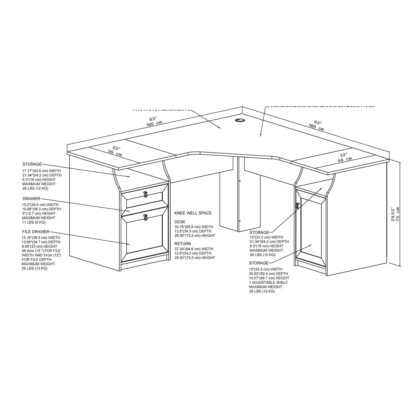 1.6m L-Desk for Stylish Work Environments