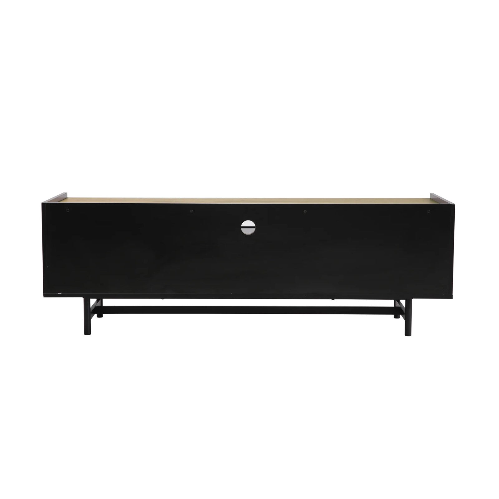 Black and Natural Engineered Wood Urban Style TV Unit