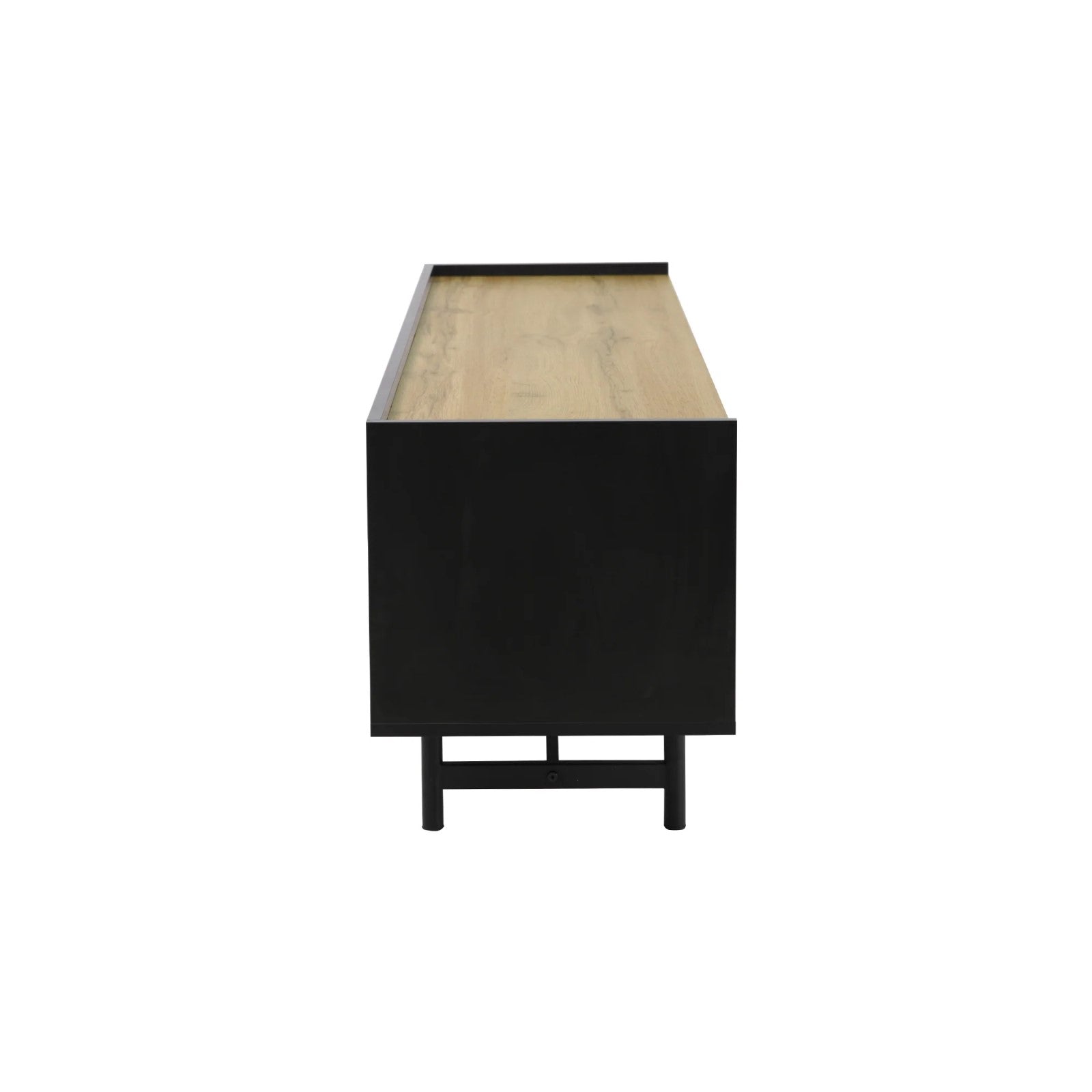 Black and Natural Engineered Wood Urban Style TV Unit