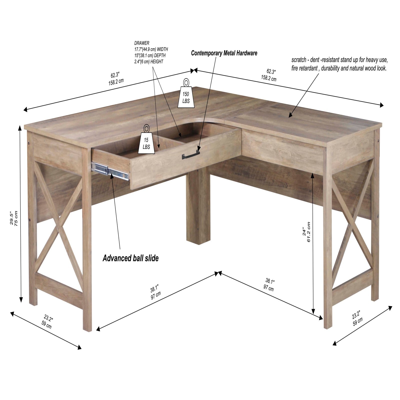 Rustic Oak L-Desk for Cozy Workspaces