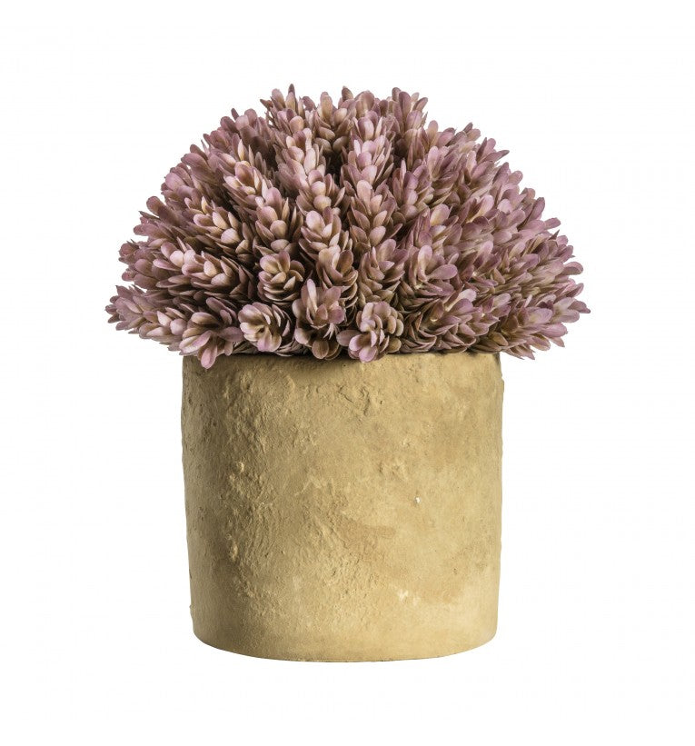 Artificial Hops Lilac in a Cement Pot