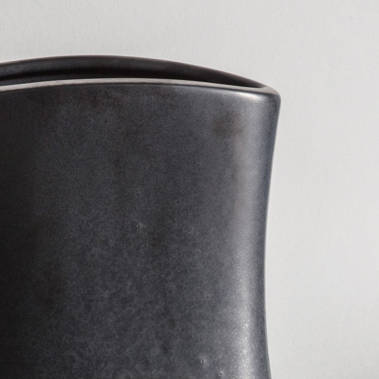 Stunning Oval Vase with Dark Grey Finish
