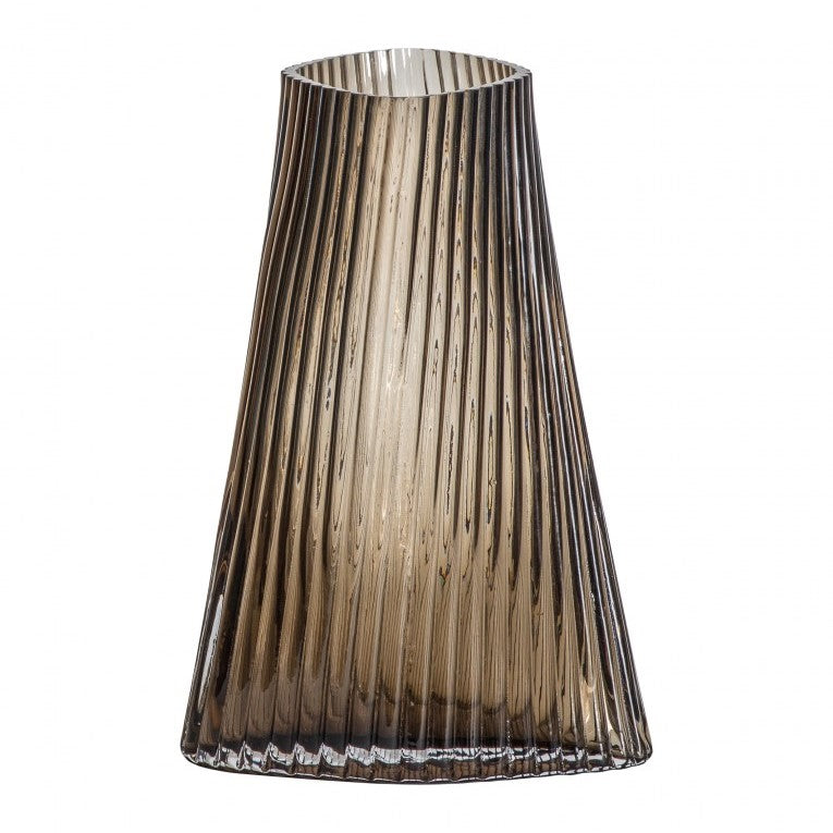Stunning Vase in Lovely Brown with Ribbing (Available in 2 Sizes)