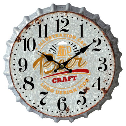 "Beer Craft" Bottle Cap Wall Clock