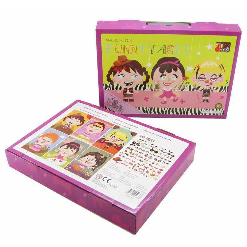 Funny Face Girl Kids Magnetic Dress Up Kit In Tin Case