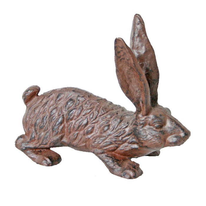 Hare Cast Iron Statue Door Stopper - Antique Rust