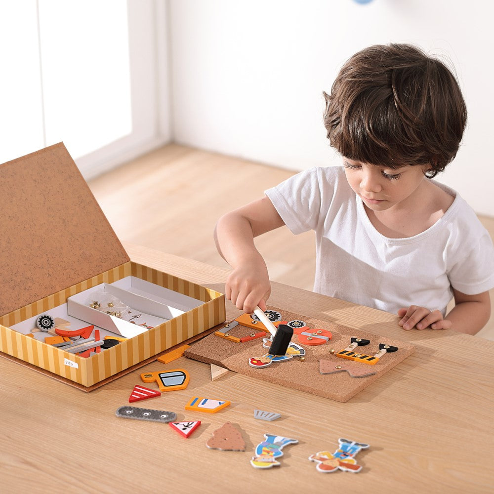 Kids Build Your Own Wooden Truck Toy In Bookcase