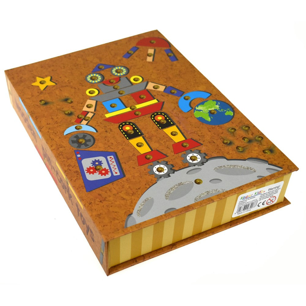 Kids Build Your Own Wooden Space & Robot In Bookcase