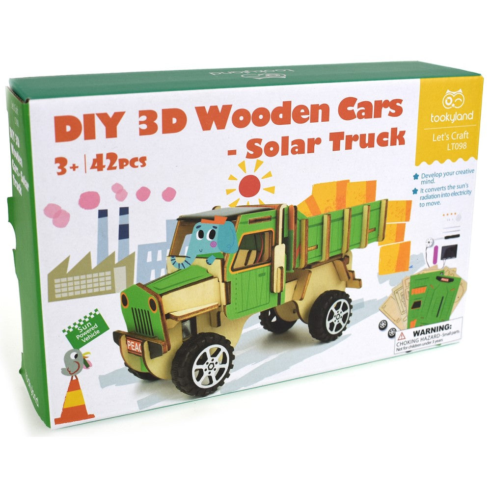 Kids DIY Solar Powered Wooden Truck Kit