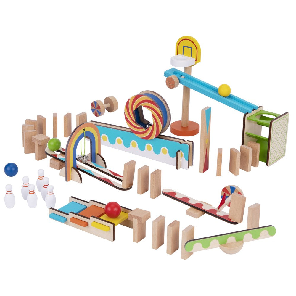 Kids Domino Run Building Playset