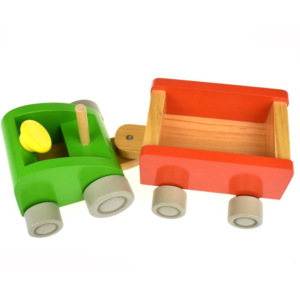Toddlers Wooden Milk Bottle Bowling Set in Tractor N Pull Toy