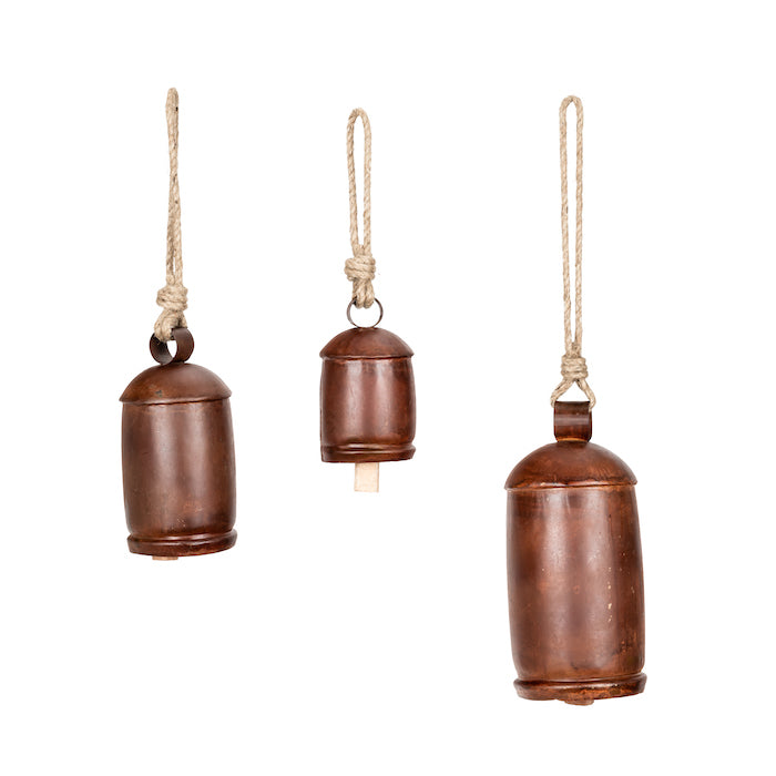 Set of 3 Shiny Metal Outdoor Bells Wind Chimes
