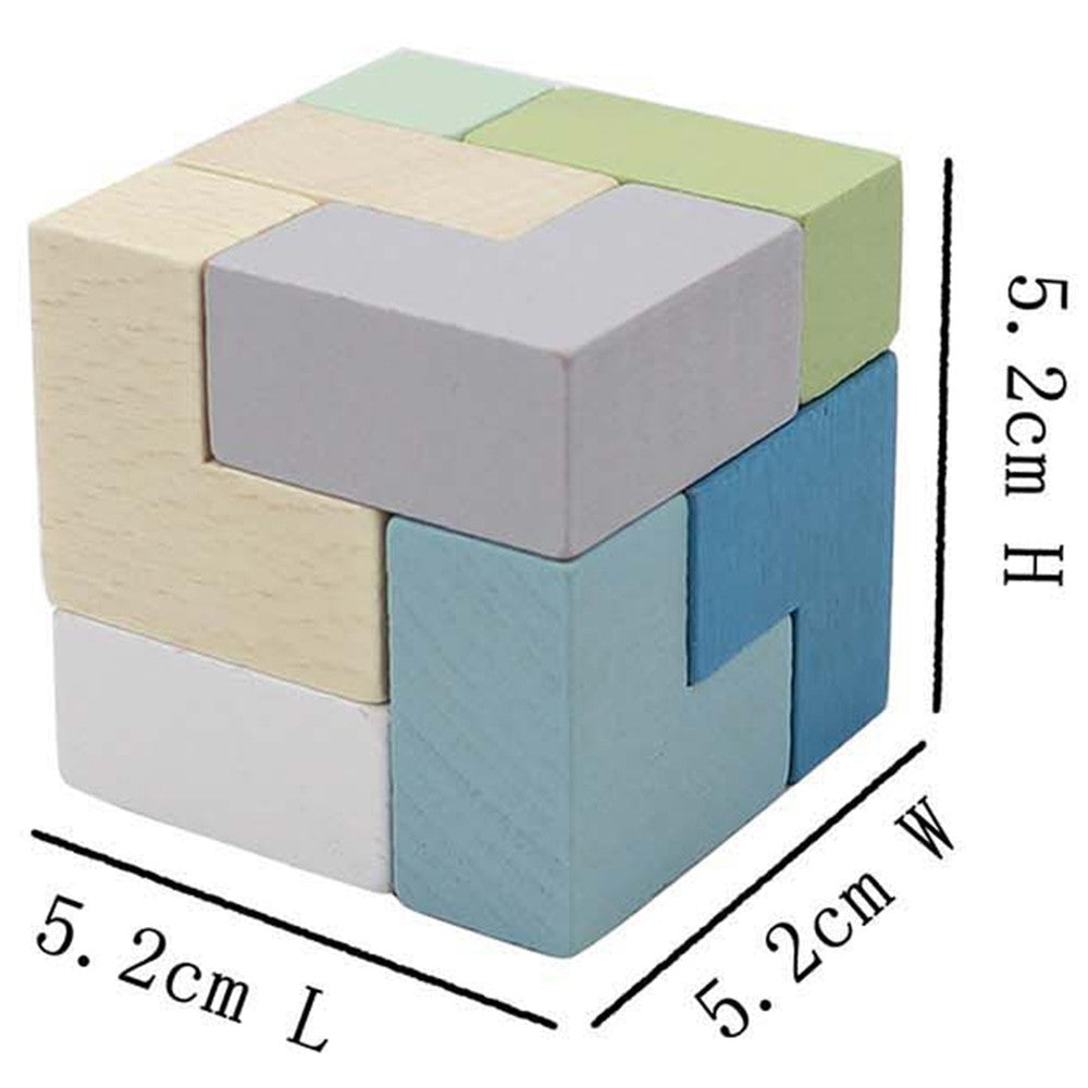 Soma Cube Wooden Brain Teaser Puzzle (Sent At Random)