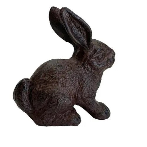 Starring Rabbit Cast Iron Statue Door Stopper - Antique Rust
