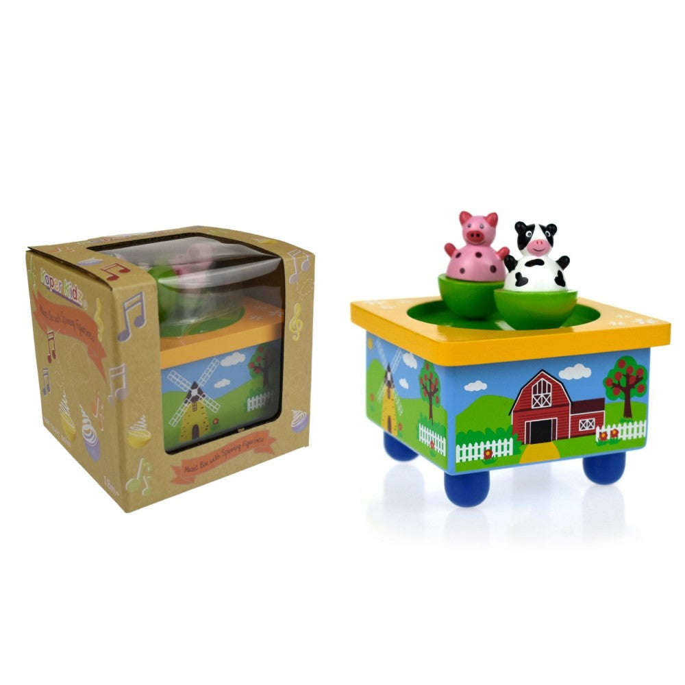 Toddlers Magnetic Music Box - Dancing Farm Cow & Pig