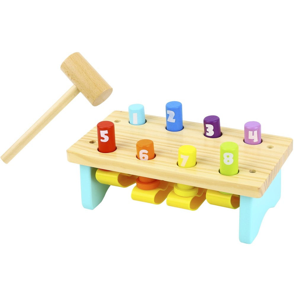 Toddlers Wooden Hammer Bench With Numbers