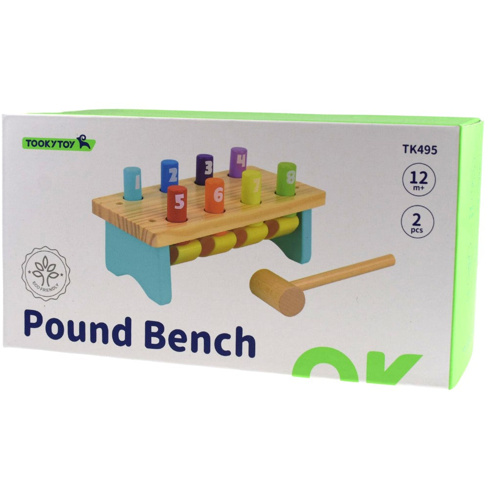 Toddlers Wooden Hammer Bench With Numbers