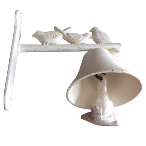 Wall Hanging Downbridge Cast Iron Birds Doorbell - Antique White