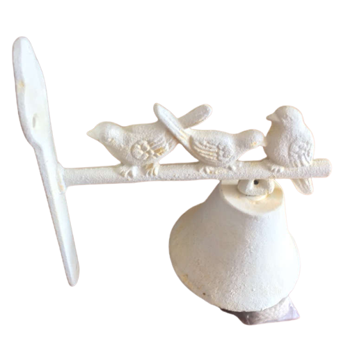 Wall Hanging Downbridge Cast Iron Birds Doorbell - Antique White