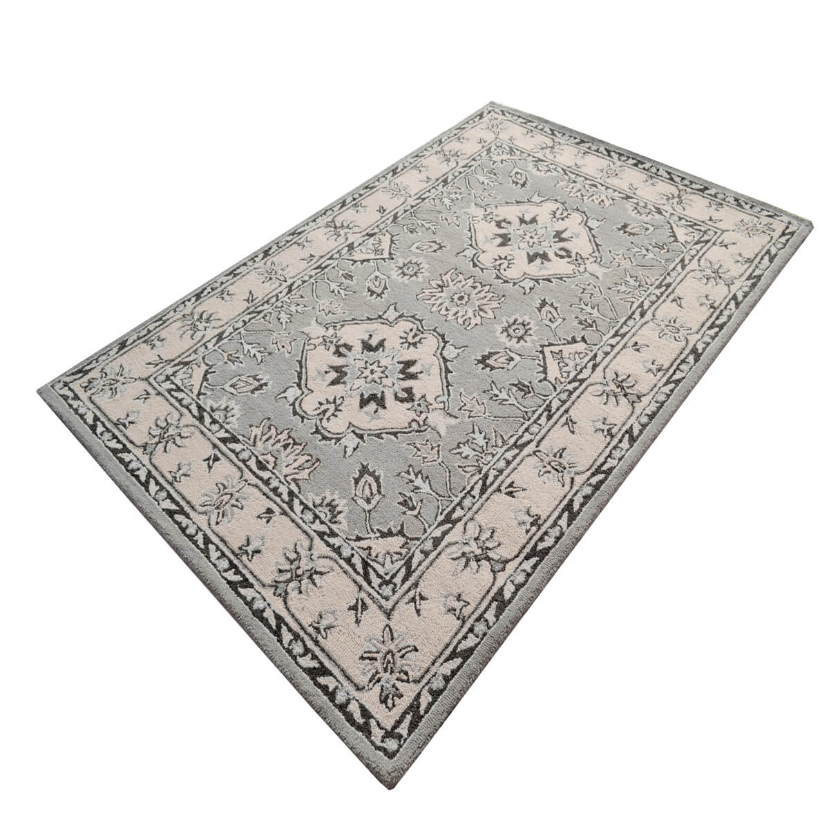 Vintage Kashan Handmade Grey Woolen Rug (Available in 3 Sizes)