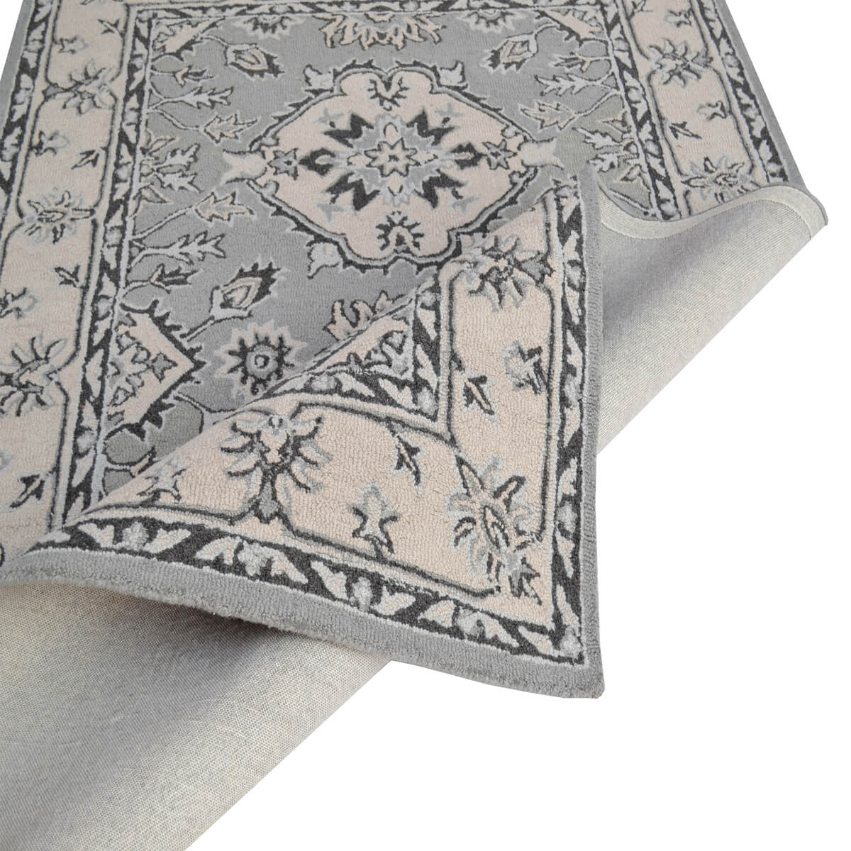 Vintage Kashan Handmade Grey Woolen Rug (Available in 3 Sizes)