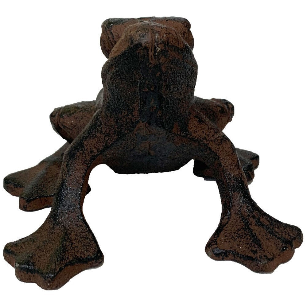 Watching Frog Cast Iron Statue Door Stopper - Antique Rust