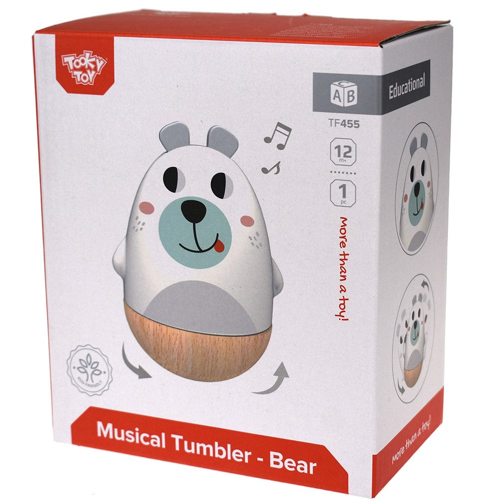 Wind-Up Musical Bear Tumble Toy