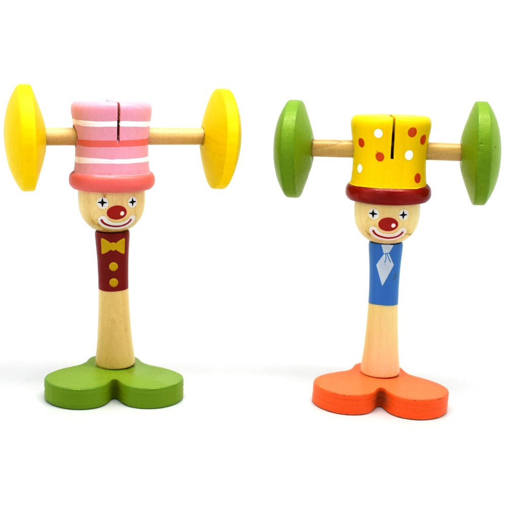 Wooden Clown Head Toddlers Rattle (Sent at Random)