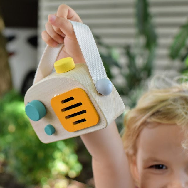 Wooden Radio Music Box Toy - Green