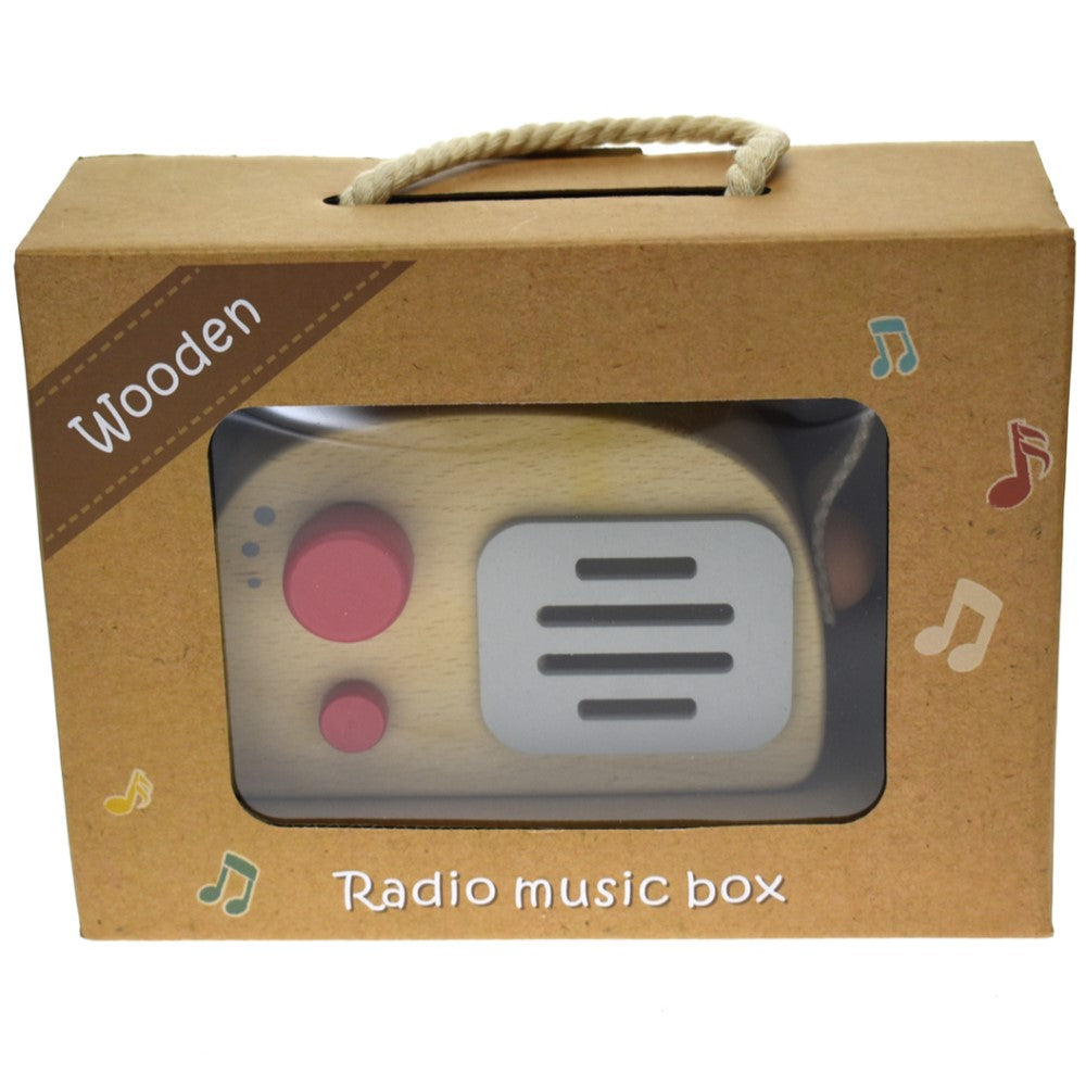 Wooden Radio Music Box Toy - Red