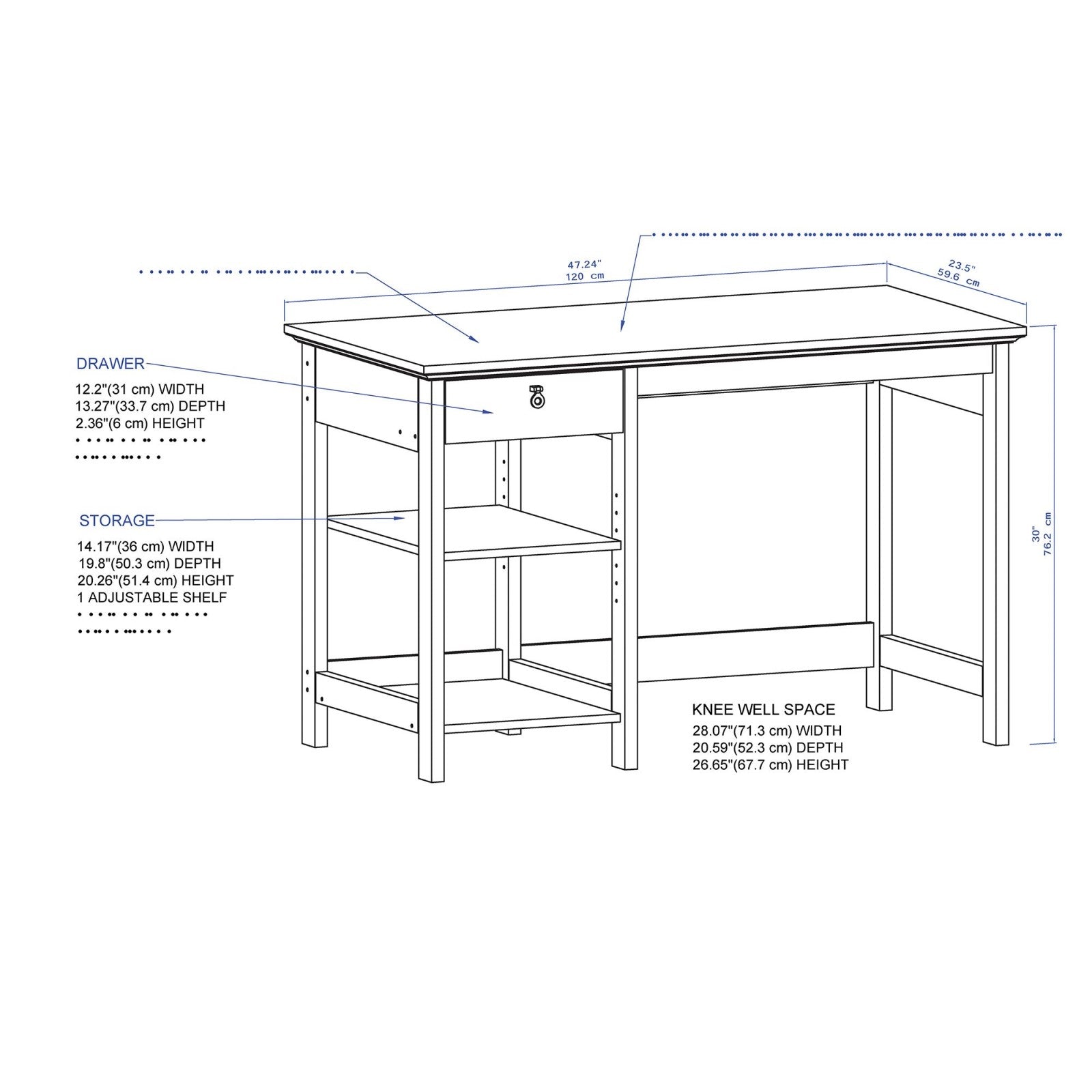 1.2m Writing Desk for Professional Spaces