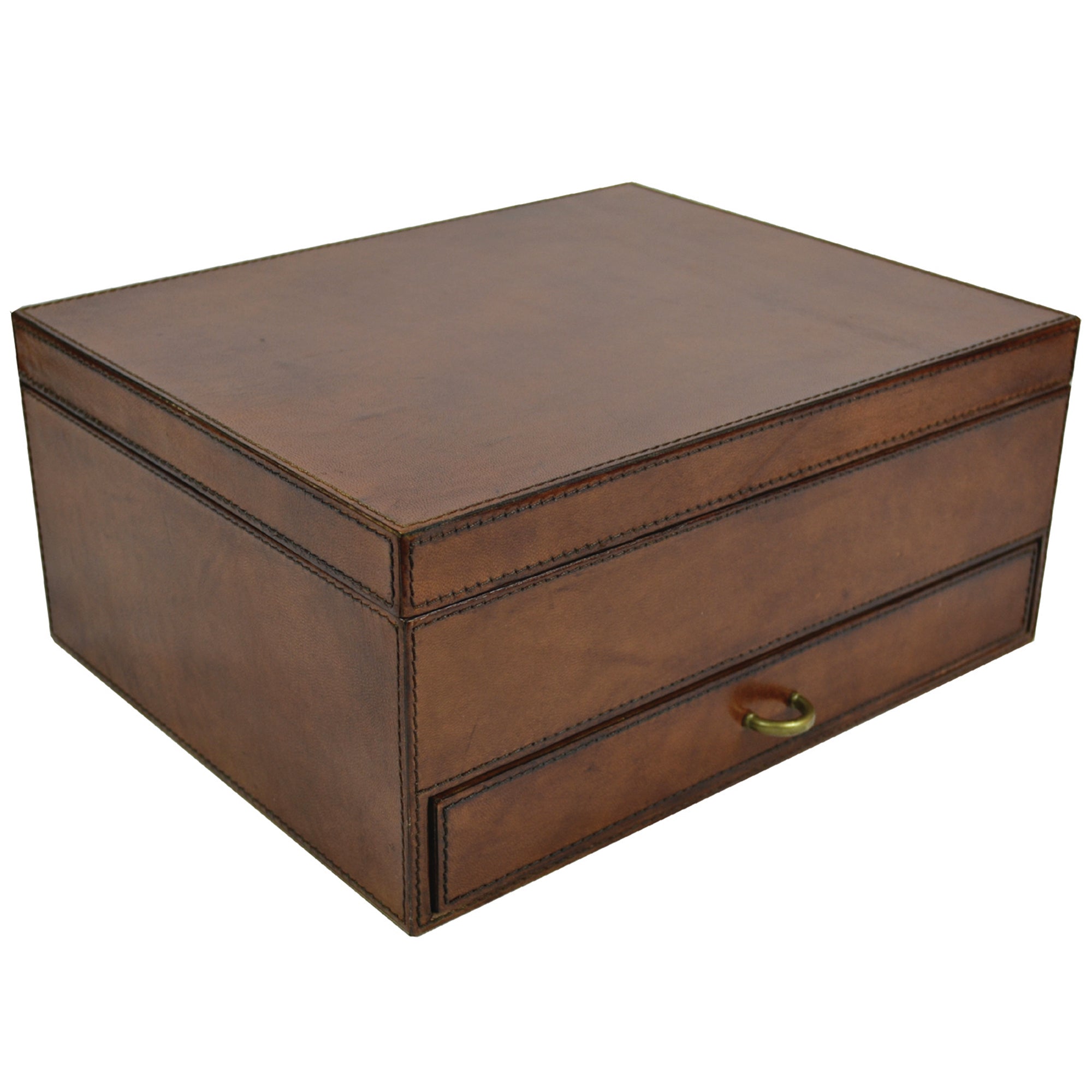 Luxe 10 Watches Leather Holder & Jewelry Drawer (3 Colors to Choose)