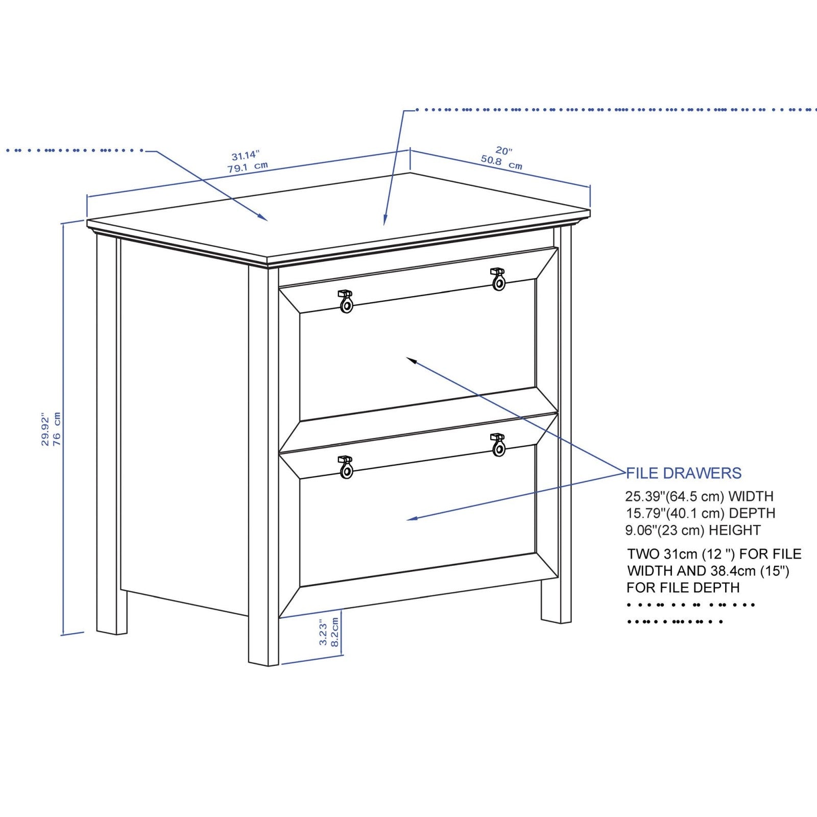 2-Drawer Filing Cabinet for Efficient Spaces