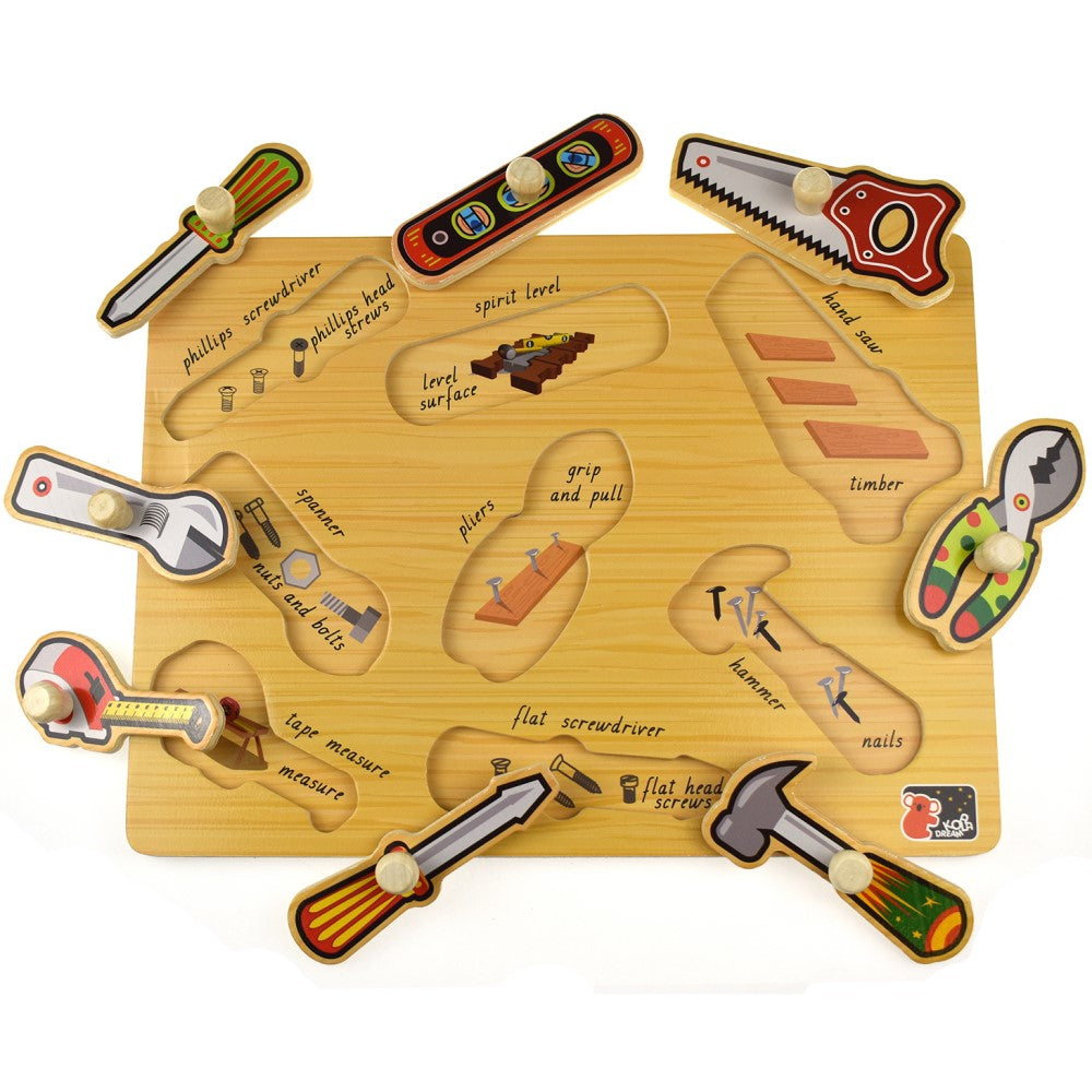 2 IN 1 Tools Peg Puzzle & Shape Sorter