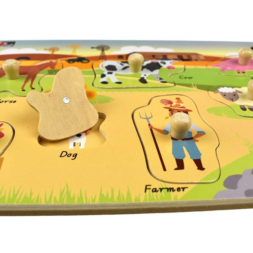 2 IN 1 Australian Farm Peg Puzzle & Shape Sorter