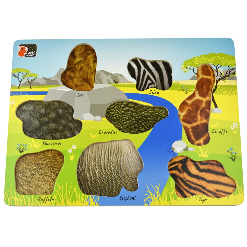 2 IN 1 Wild Animals Peg Puzzle & Shape Sorter