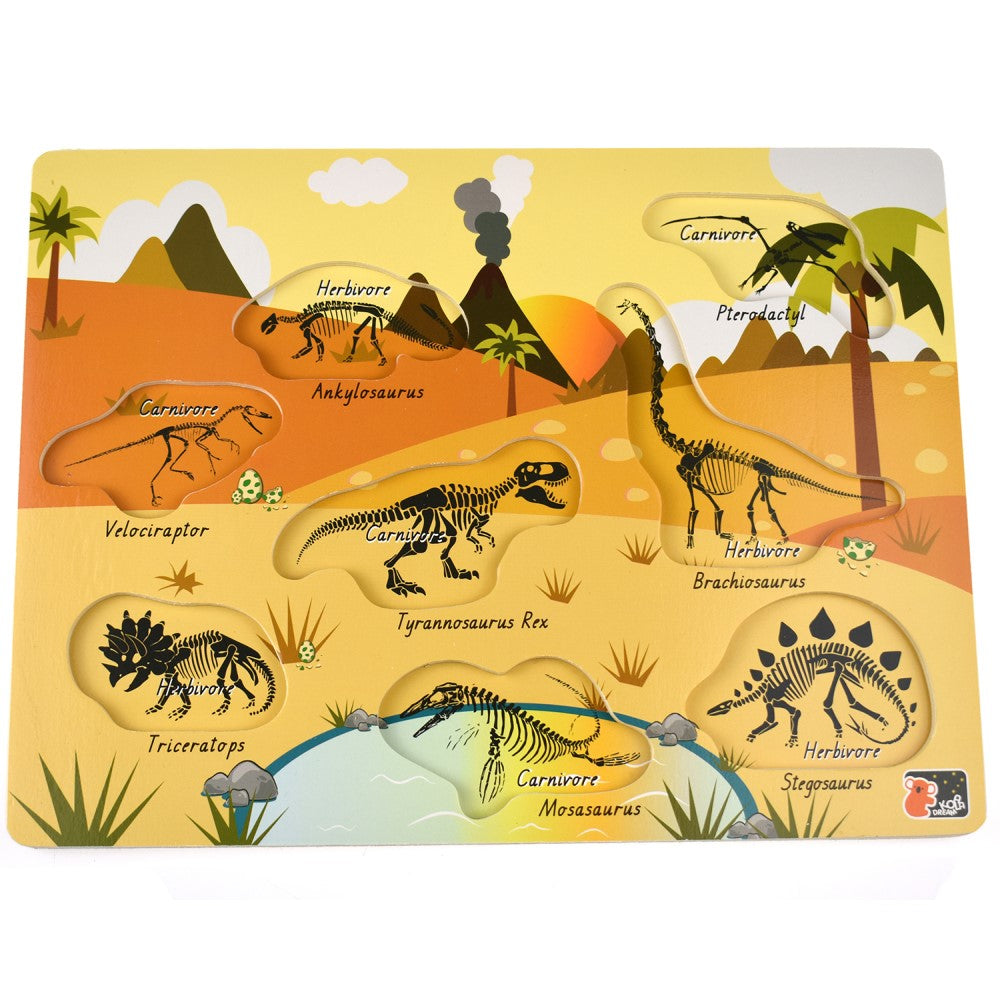 2 IN 1 Dinosaur Peg Puzzle & Shape Sorter