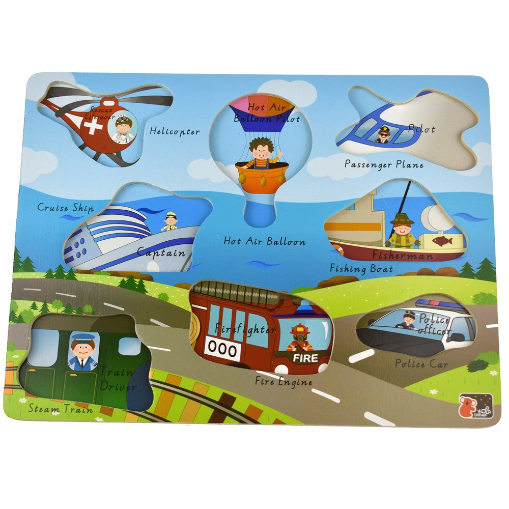 2 IN 1 Transport Peg Puzzle & Shape Sorter