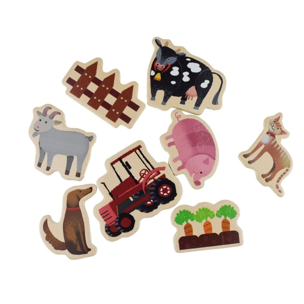 30 Pcs Aussie Farm & Animals Wooden Fridge Magnets