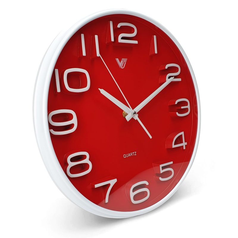 3D Digital Modern Wall Clock 30cms - Available in 3 Colors
