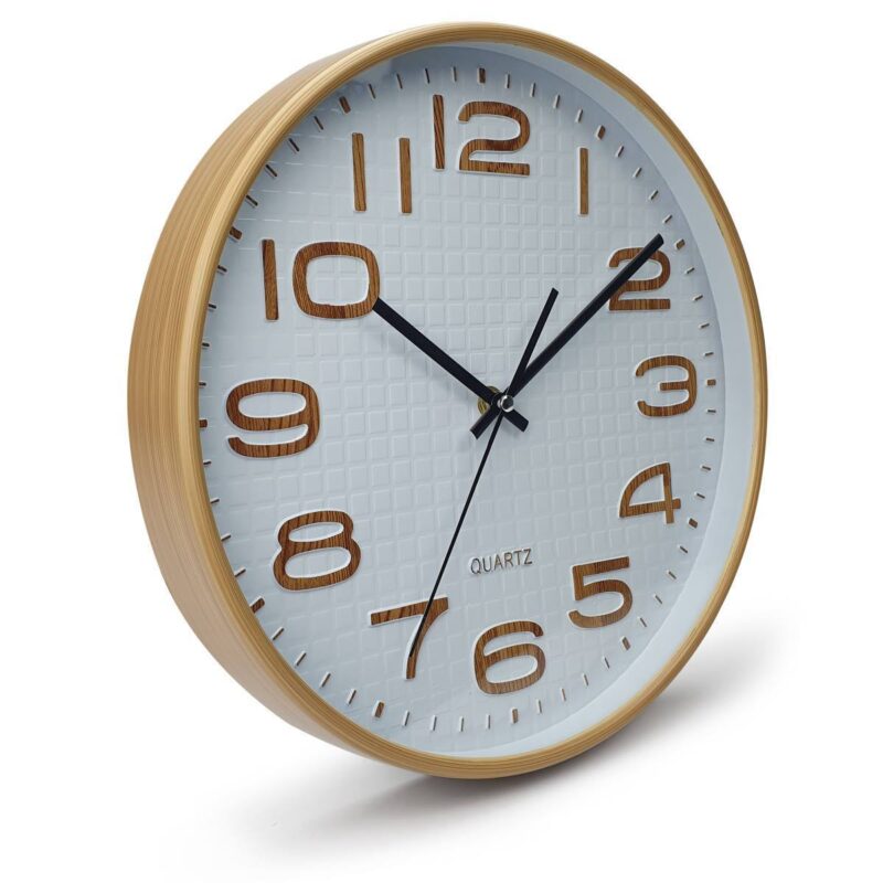 3D Numeral Brown Wall Clock 30cms