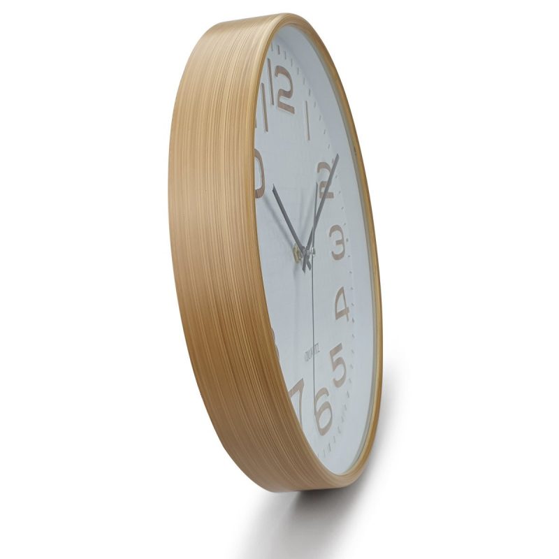 3D Numeral Brown Wall Clock 30cms