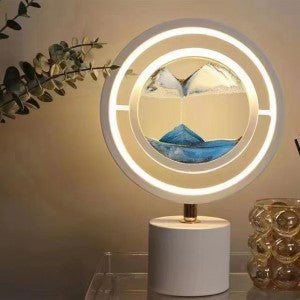 3D Quick Sand Painting - Hourglass LED Table Lamp - Blue
