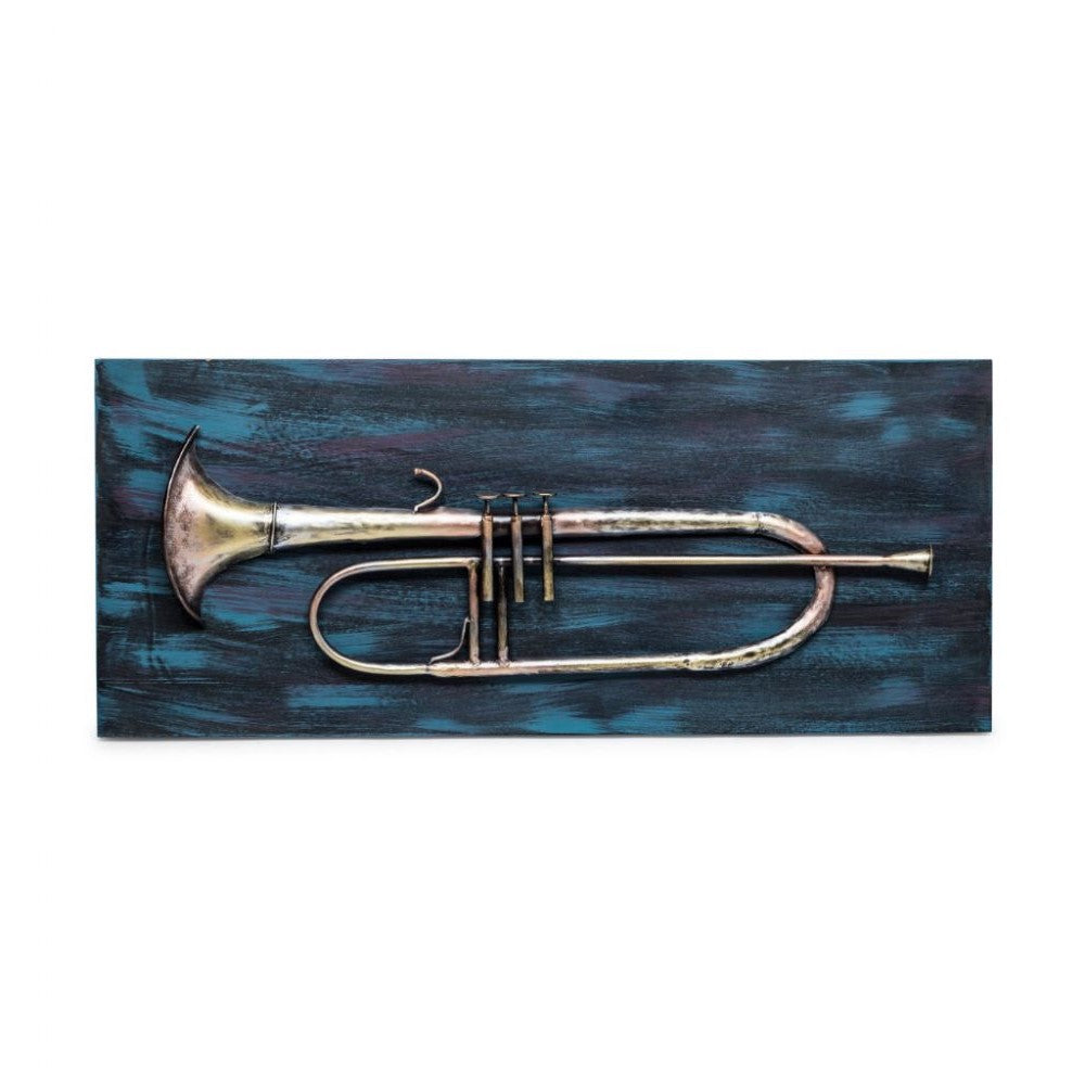 3D Trumpet Wooden Elegance Wall Art