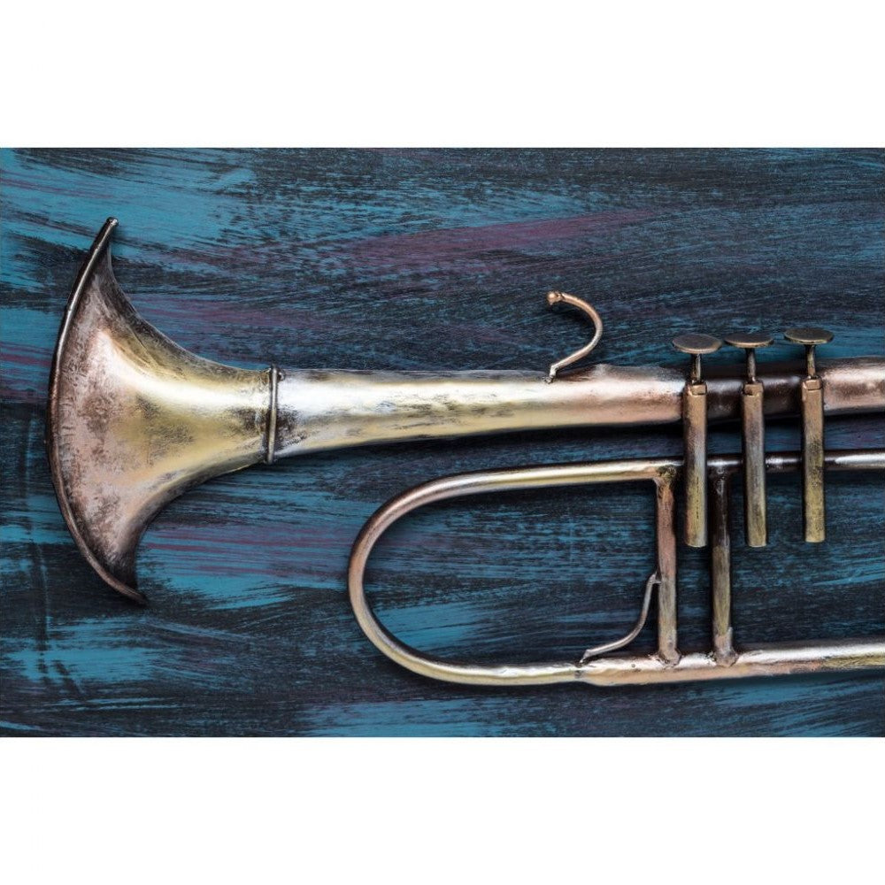 3D Trumpet Wooden Elegance Wall Art