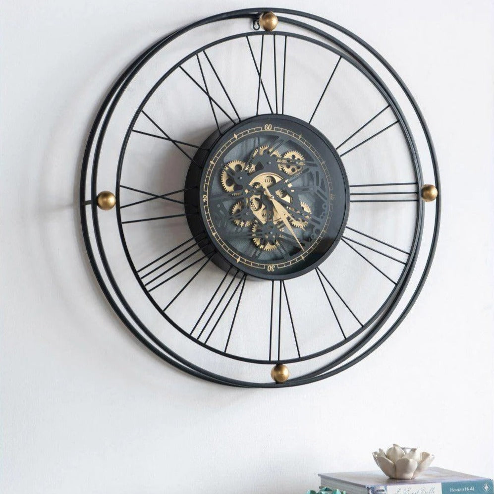 3D Traveler Wall Clock with Moving Gears