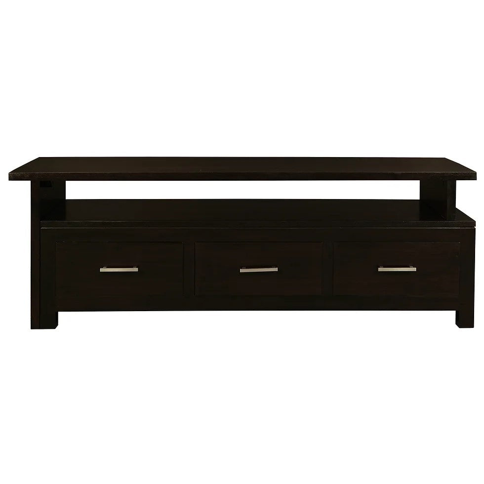 3 Drawer Extendable Entertainment Unit - Dark Brown