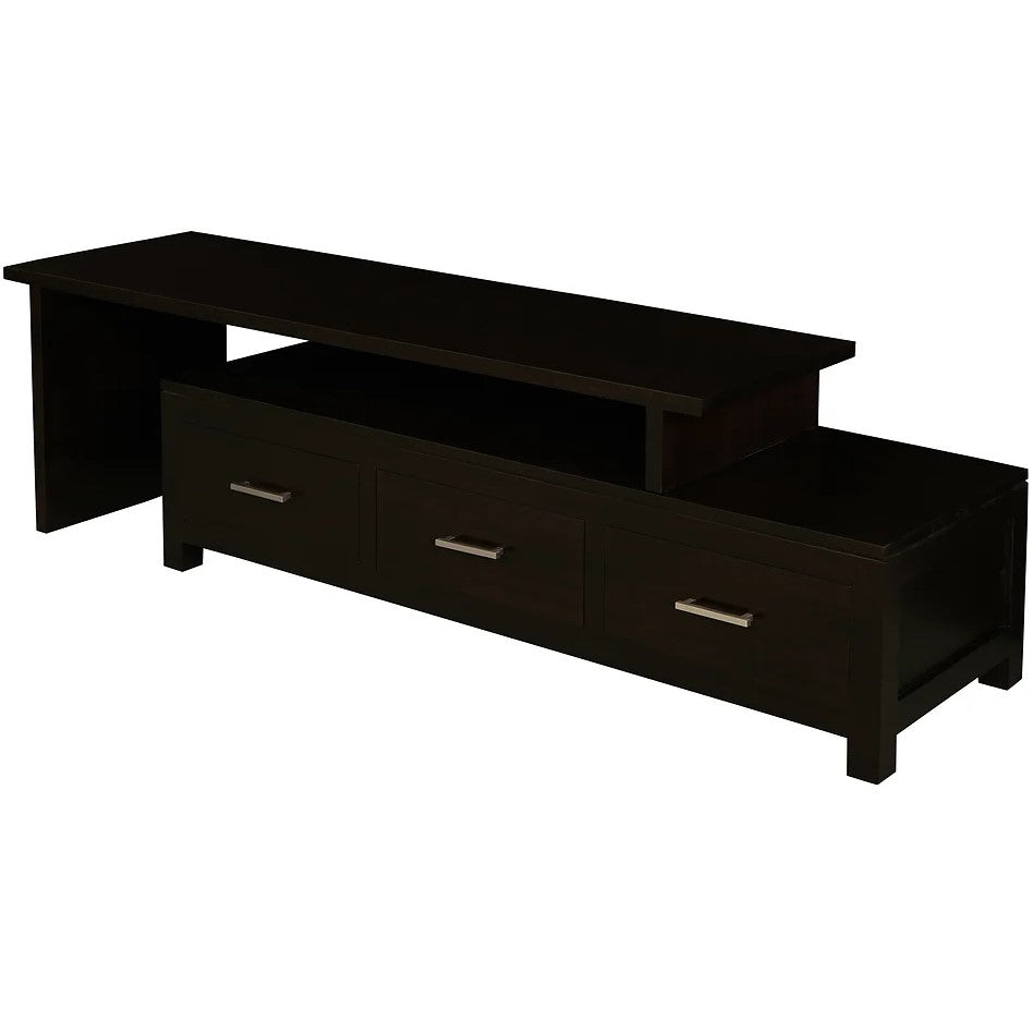 3 Drawer Extendable Entertainment Unit - Dark Brown